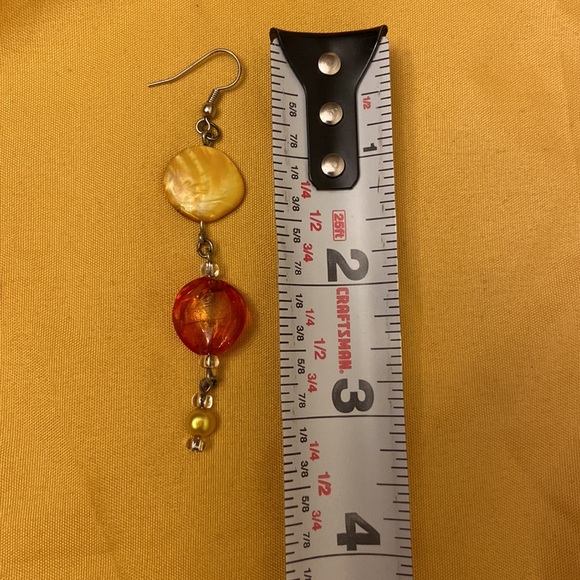 Handcrafted necklace set color red orange & yellow - Picture 8 of 10